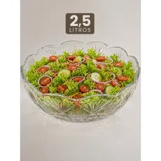 Tigela  2,5 Litros Transparente Fruteira Saladeira Elegante