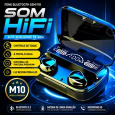 Fone De Ouvido M10 Bluetooth Sem Fio Sem Fio Tws Estéreo Power Bank