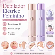 Depilador Elétrico Feminino Recarregável com Navalha Dupla Indolor