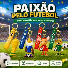 Chaveiro Copa do Mundo 2026 Mascote Colecionável Presente Criativo para Torcedores de Futebol