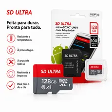 Cartão De Memória Micro Sd 128GB Classe 10 Ultra A1- Câmeras de Segurança