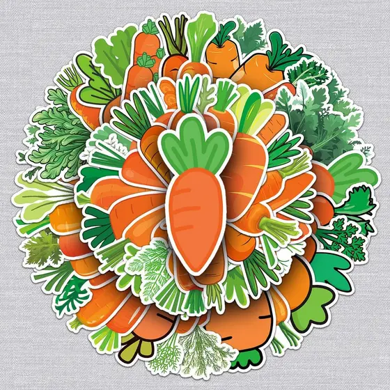 50 folhas cenoura Graffiti adesivos exclusivos Cross-Border dos desenhos animados decoração vegetal fresco copo de água