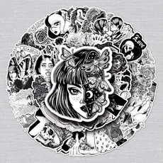 50 novo estilo preto branco estilo Punk gótico Graffiti adesivos trole caso Notebook skate adesivos adesivos