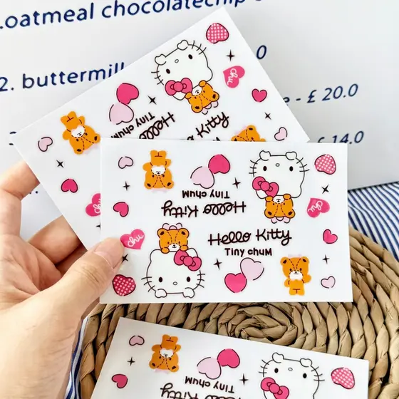 Desenhos animados olá Kitty copo de água transferência 3D adesivo criativo bonito mala computador comida decoração à pro