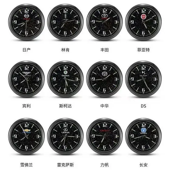 Relógio de Carro com Céu Estrelado Brilhante, Relógio Eletrônico para Painel de Instrumentos do Interior do Carro