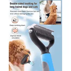 [Desembaraço Rápido] Cat Dog Pet Grooming Brush Efficient Knotting Comb Deshedding Tool/Escova para Cães e Gatos