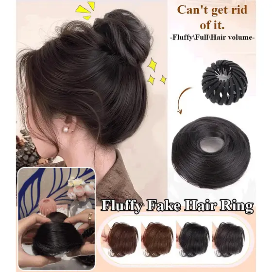 Coque Postiço Volumoso Natural Fácil de Usar Ideal para Festas e Eventos