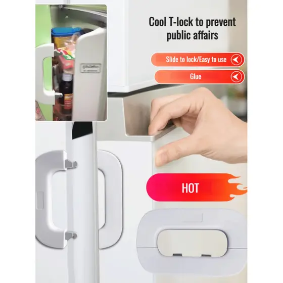 [Fácil de Instalar] Trava de Segurança para Crianças/Trava de Porta Sem Furar/Protetor de Geladeira