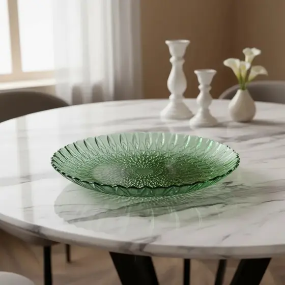 Centro de Mesa Vitazza Flórida Lumina Pluma Cristal Decorativo Fruteira Bomboniere Mesa Posta Sala