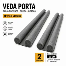 Kit 2 Veda Portas Espuma 93cm Vedação Inferior Porta Bloqueia Corrente Ar Poeira Insetos Anti Ruído