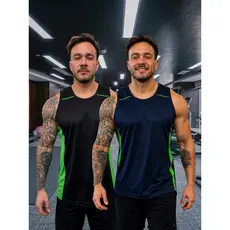 Kit 2 Regatas Masculinas Dryfit Academia Fitness Corrida Treino Esportiva Respirável Secagem Rápida