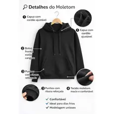 Moletom Masculino Moletom Feminino Flanelado Sem Estampa Adulto Confortável Algodão Blusa de Frio Feminina Masculina