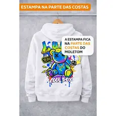 Moletom infantil juvenil masculino feminino blusa de frio urso algodão