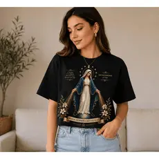 Cropped Oversized Nossa Senhora das Graças – Fé, Estilo e Conforto ✨