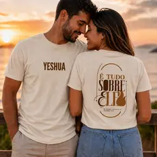 Kit 2 Camisetas Cristã Streetwear É Tudo Sobre Ele Yeshua 100% Algodão Premium Versátil Casual Religiosa Gospel Igreja