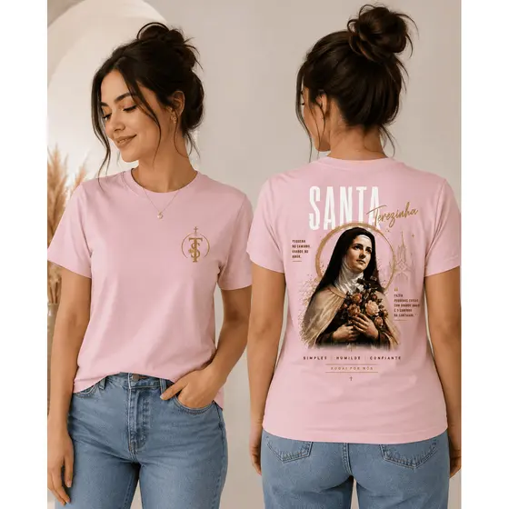 🌹 Camiseta Santa Terezinha – Fé, Devoção e Estilo 🌹