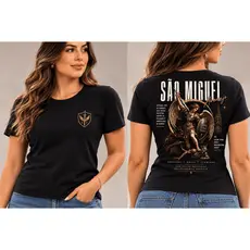 Camiseta Baby look São Miguel Arcanjo – Proteção e Fé - Quaresma - Unissex