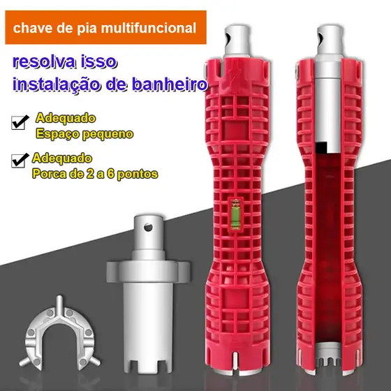 [Ferramenta Necessária] Bathroom plumbing wrench Multipurpose household plumbing sink wrench Chave/Hidráulica/Tubo