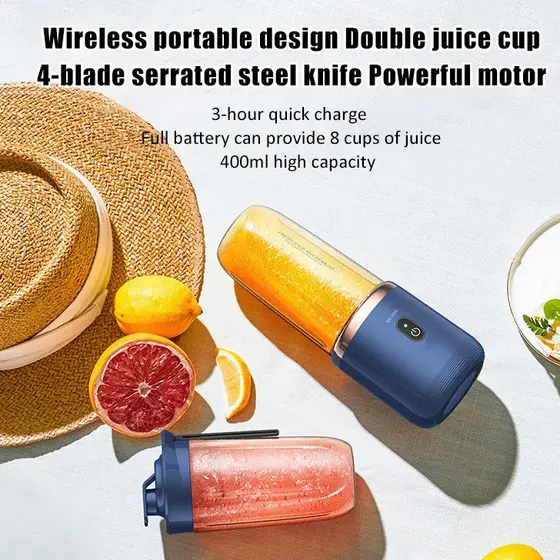 【Design Moderno】Mini liquidificador portátil, espremedor de frutas cítricas para uso doméstico, ao ar livre e em viagens