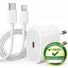Carregador Compatível Para iPhone 18W Turbo Pro Xr Xs Usb C Lacrado Para iPhone 11 12 13 14 Original  Leve Turbo