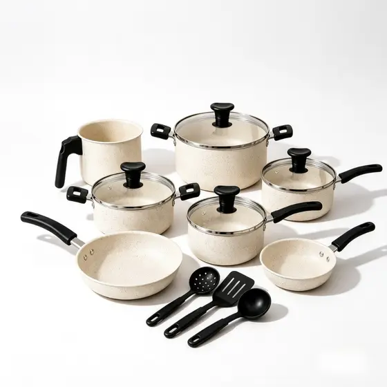 Jogo Kit De Panelas Caçarolas Antiaderente 10 Peças Teflon Premium