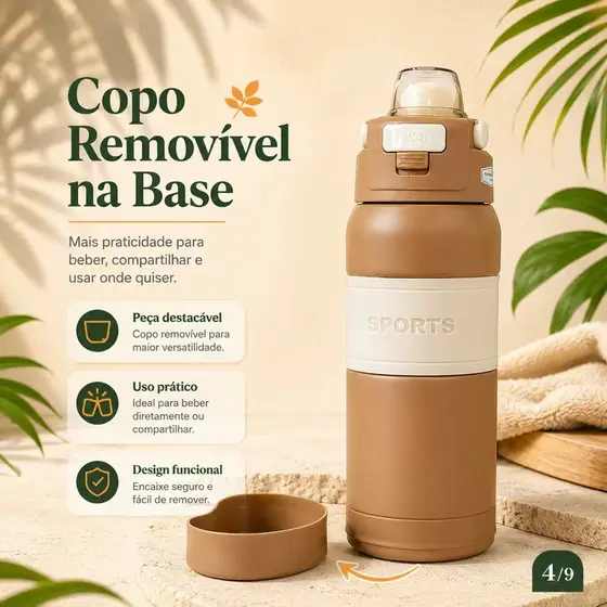 Garrafa Esportiva Térmica Aço SUS 316 Inoxidável 630/830ml Isolamento a Vácuo EXCELLING ZQL-077/078