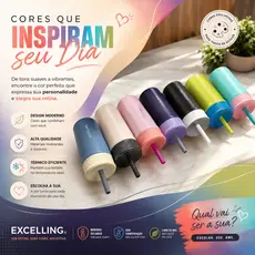 Copo Térmico AntiVazamento de Inox SUS 316 Prático e Canudo de Silicone 350ML -  EXCELLING-EX-501