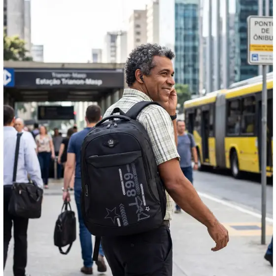 Mochila Masculina  Trabalho Viagem Grande Capacidade Impermeável Bolsa Notebook Com brinde grátis Adolescente