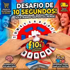 Jogo Tapple Português Grande 24cm Trava Letras Cronômetro 10s Desafio De Palavras Rápido Diversão Em Família
