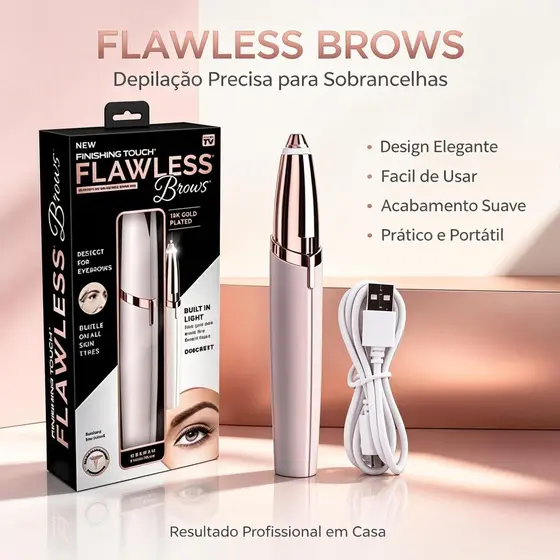Depilador Sobrancelha E Removedor Pelos Faciais USB Elétrico Flawless Recarregável