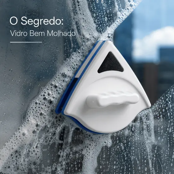 Limpa Vidros Magnético Rodo Mágico Dupla Face C/ Super Ímã