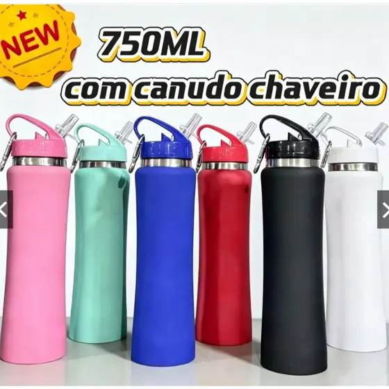Garrafa Térmica Inox 750ml Esportiva Mantém Água Quente e Fria