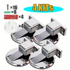 Prendedor Trava Fixador de Porta Magnético Slim Inox Cromado Adesivo