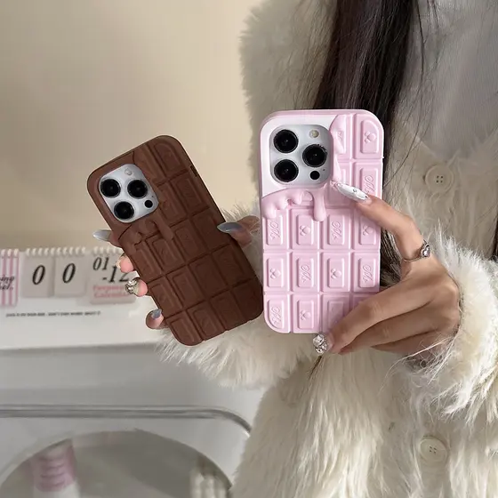 Compatível com iPhone 17 Ar 16 15 14 13 12 Pro Max 4 4S 5 5S 6 6S 7 8 Plus SE Duas colheres de chocolate derretido do Mi