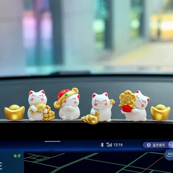 2026 bonito gato sorte ornamentos de carro acessórios interiores do carro Console central tela exibição decoração suprim
