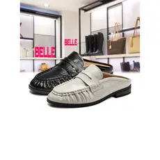 BELLE BELLE Muller Chinelos Baotou 2026 Outono Contador Novo Estilo Enguia Padrão Mocassins Sapatos Femininos B3168CH6