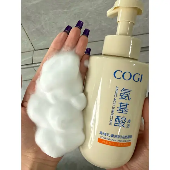Mousse de limpeza de aminoácidos de alta postura, limpeza suave, limpeza não apertada, dois em um, bandeira de limpeza F
