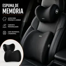 Conjunto de almofada lombar para encosto de cabeça de carro, suporte lombar, espuma de memória, travesseiro de pescoço