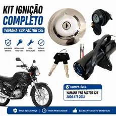 Kit Ignição Travas Yamaha Ybr 125 Factor 125 K/E 2009 Até 2013 Fazer 150 14 ate 2020