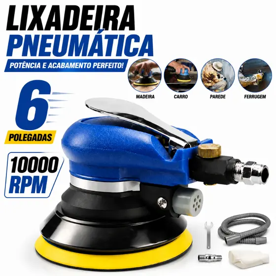 Lixadeira Pneumática Orbital Hookit Roquite