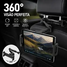 Suporte Veicular Encosto de Banco P/ Celular Tablet Telescópica Traseira