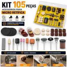 Kit 105 Acessorios Micro Retifica Dremel Compativel Lixar Cortar Polir