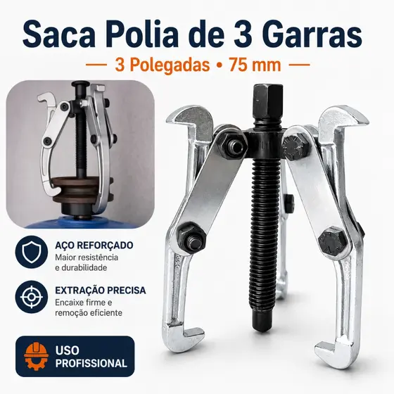 Saca Polia E Rolamentos 3 Garras 3 Pol 73mm