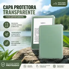 Capa de Silicone com Amortecimento Airbag para Kindle 2024, K12, 2022, K11, 6.0" - Modelo Transparente