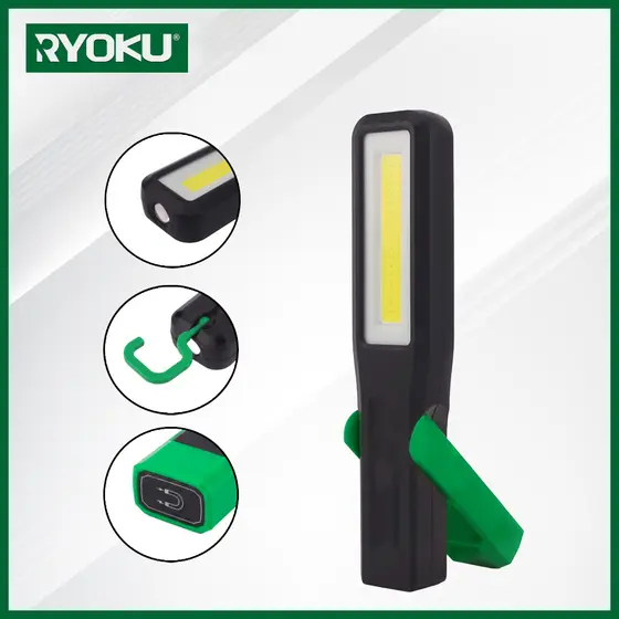 RYOKU Sunlight Multi-Function COB Work Light Lanterna Portátil Com Vários Modos , Carregamento USB via Tipo C