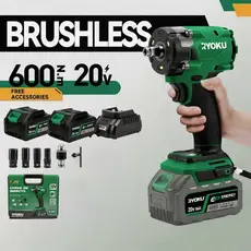 Chave De Impacto Sem Escova RYOKU Original Fio 1/2 E 1/4-Torque Máximo De 600N.M