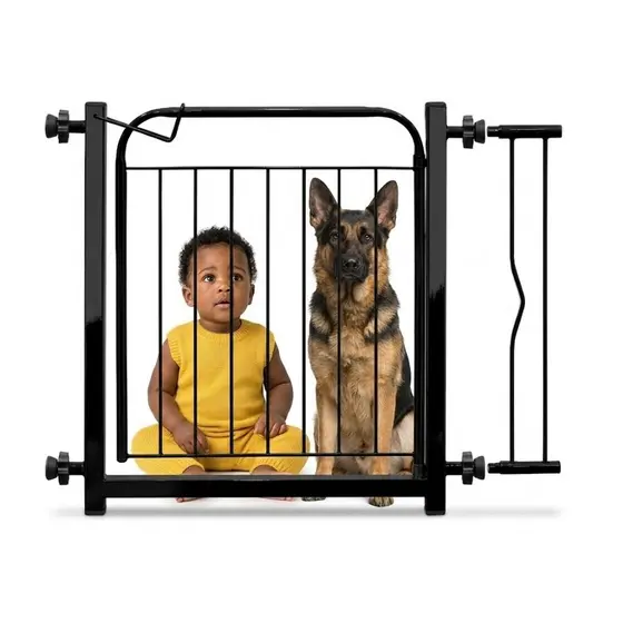 Grade de Proteção Pet Portão Portãozinho Cães e Bebe Aço Resistente Acompanha Prolonagador Até 84CM