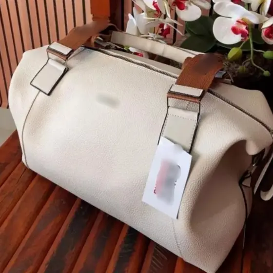 Bolsa Feminina Grande De Ombro Transversal Bicolor Moderna Trabalho Faculdade Viagem Luxo