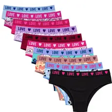 Kit 10 Calcinha Cueca Feminina Adulta Cós Alto De Algodão
