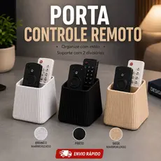Porta Controle Remoto Organizador 2 Divisórias Suporte Controle Sala Moderno Organizador
